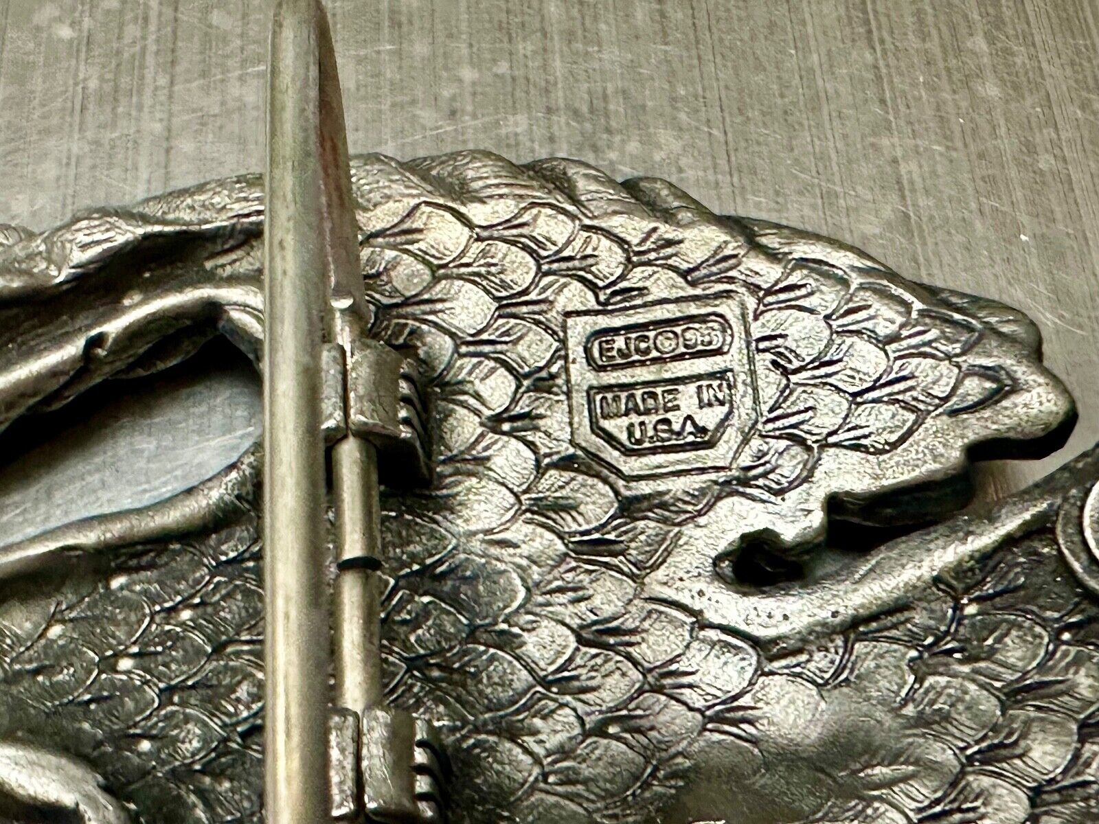 Vintage EJC EAGLE - Attacking Hunting Diving cutout belt buckle