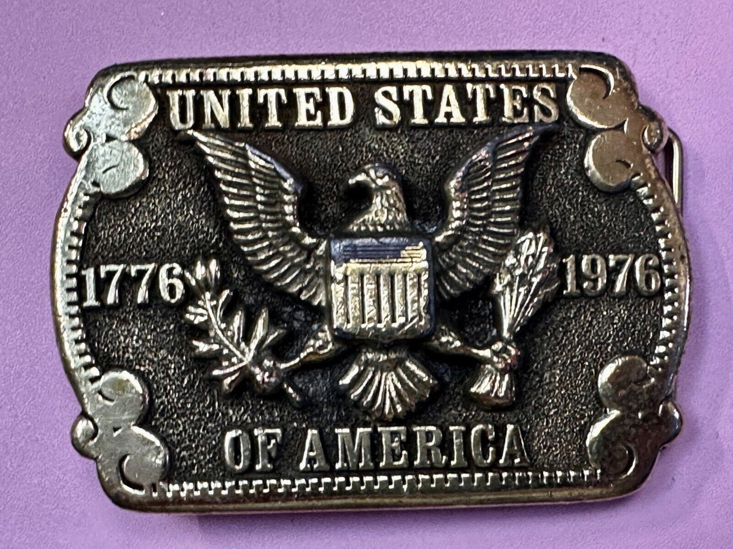 United States of America Patriots Eagle Shield Emblem Vintage Adezy Belt Buckle