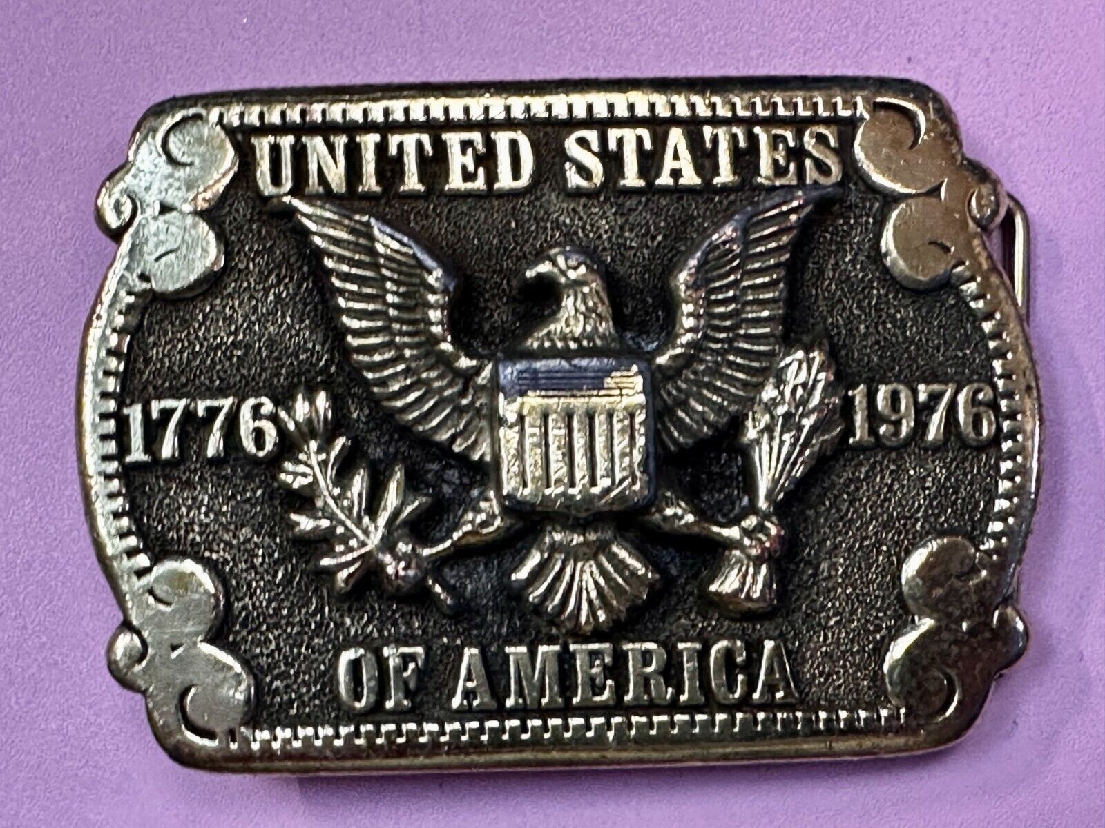 United States of America Patriots Eagle Shield Emblem Vintage Adezy Belt Buckle