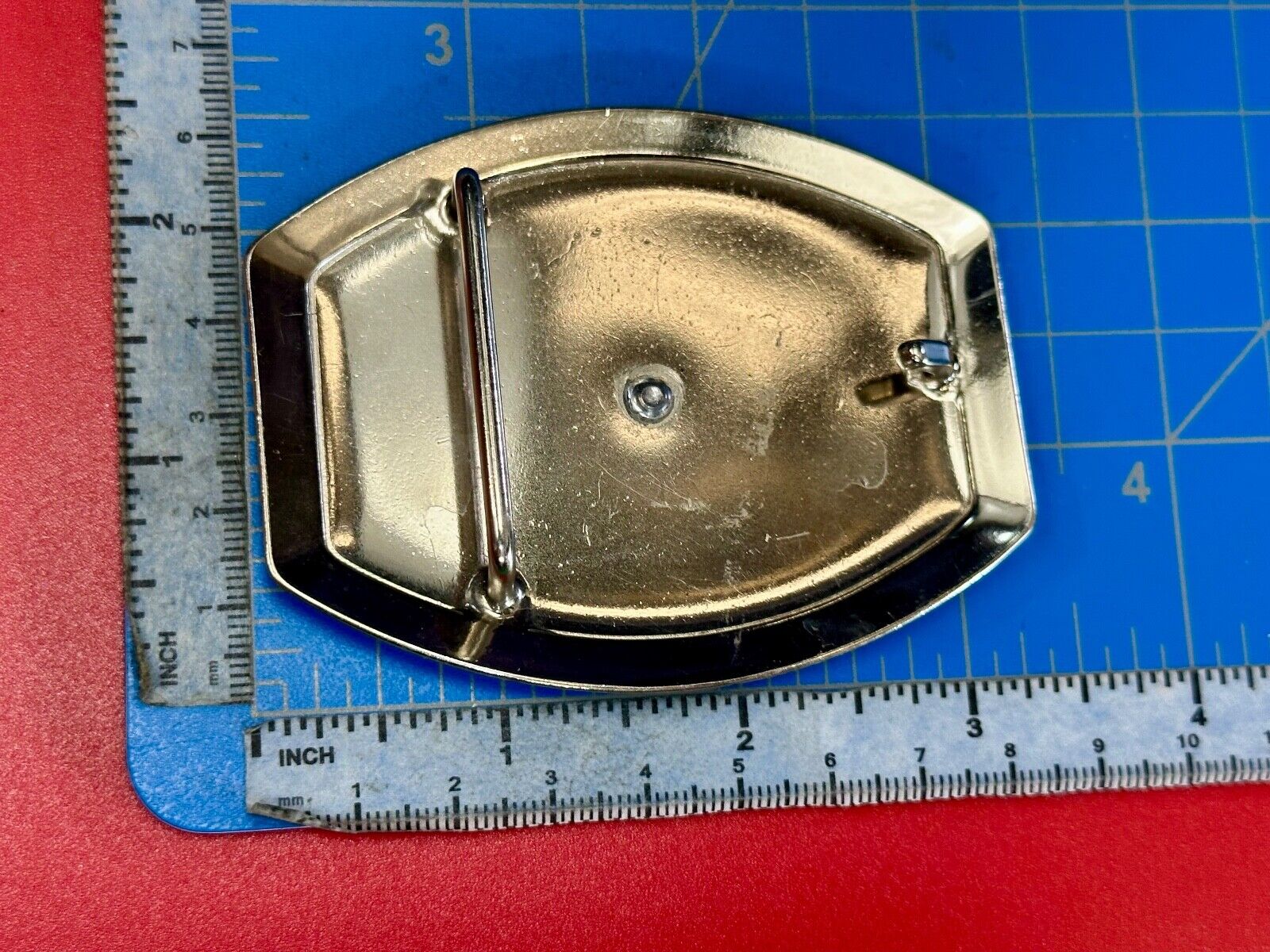 Vintage Horseback Riders cowboys belt buckle with black & white enamel accents