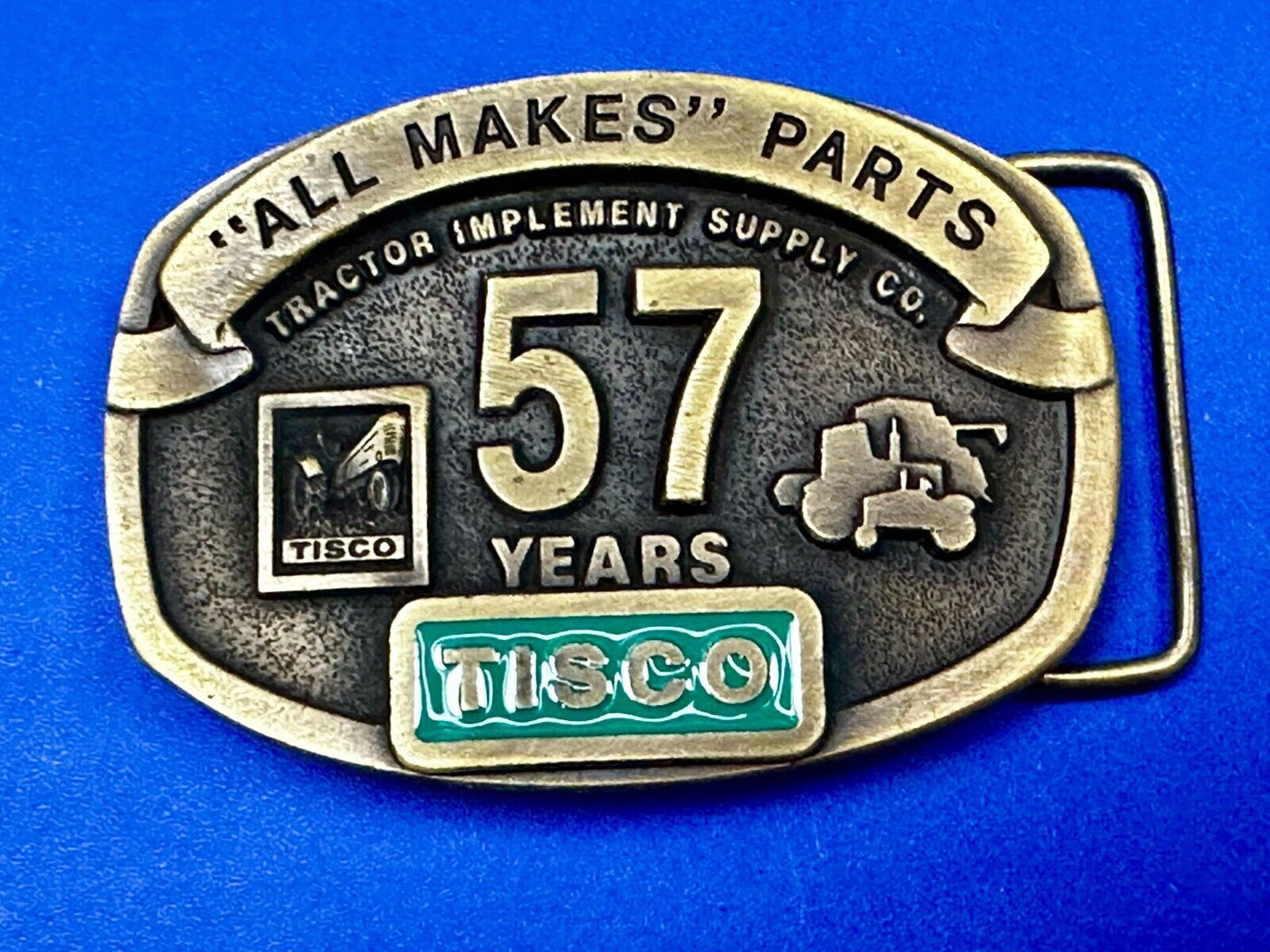 57 Years TISCO Tractor Implement Supply company NOS Belt Buckle by Speccast