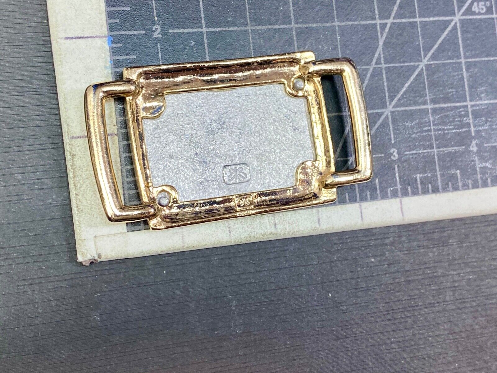 Vintage Gold Tone Dress Belt Buckle With Butterfly Makers Mark 