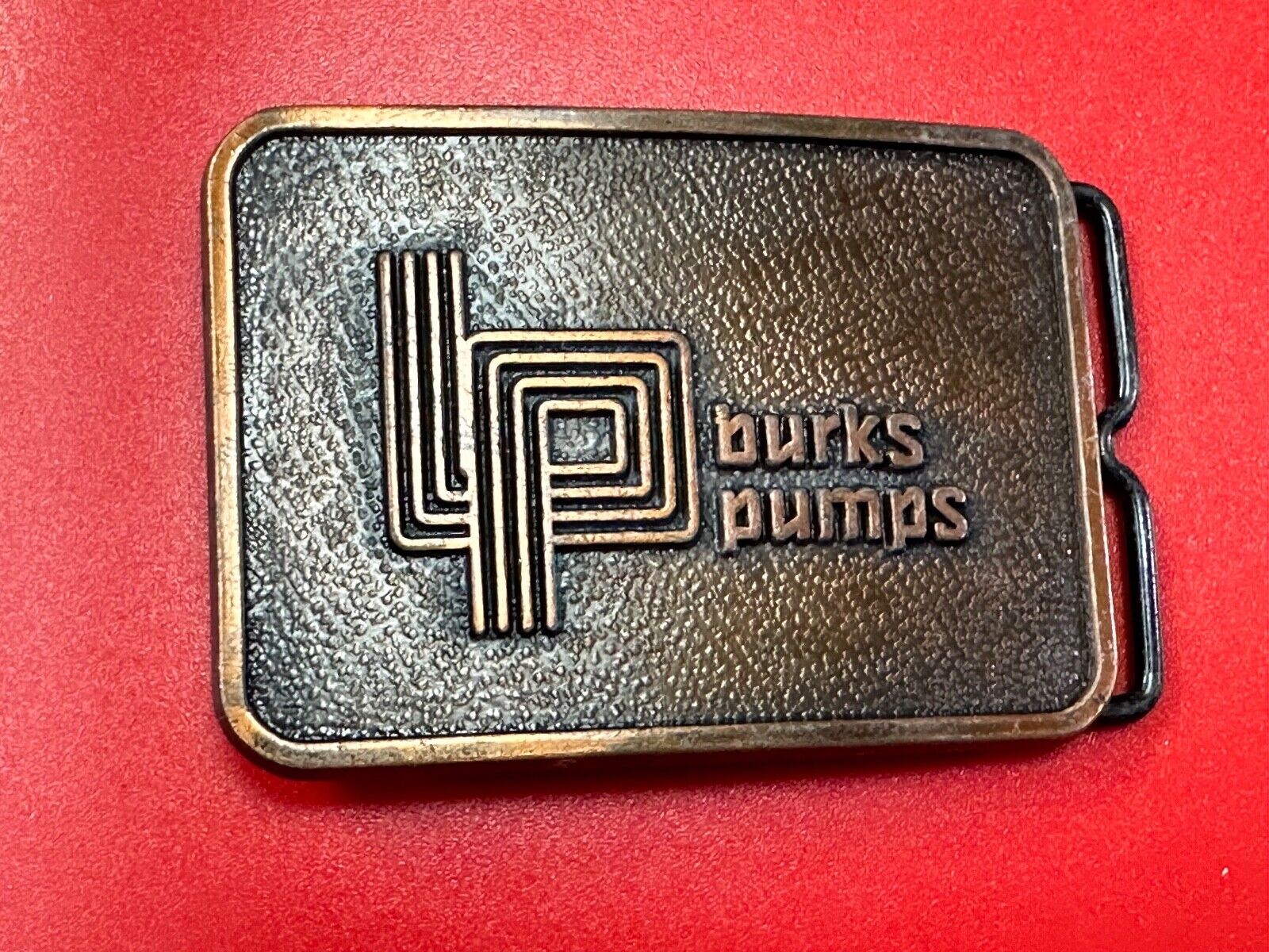 Vintage 1970's Burks Pumps Company Promotional Advertising belt buckle