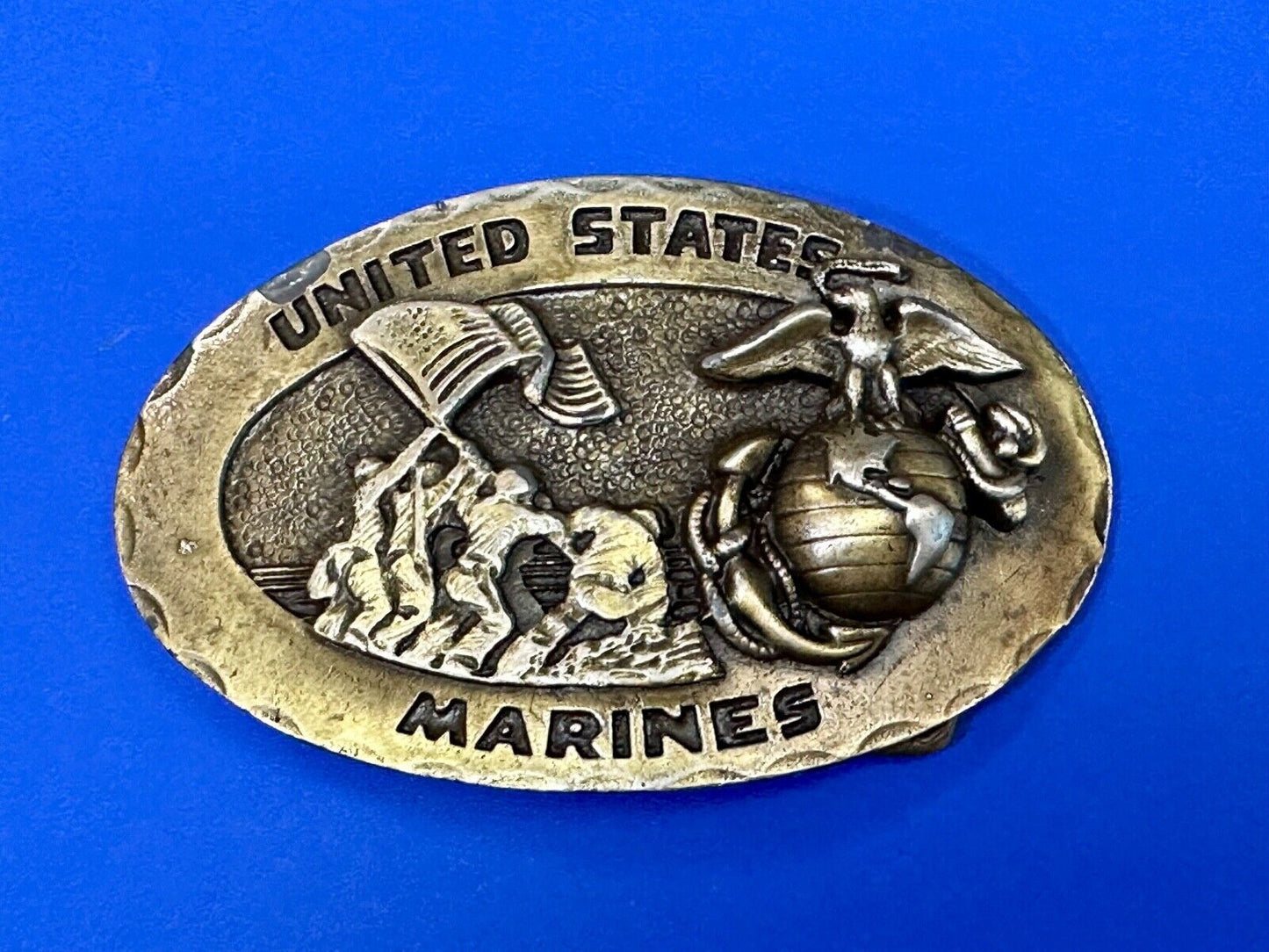 United Sates Marines Fallen Soldiers Monument  Flag 1975 Baldwin belt buckle