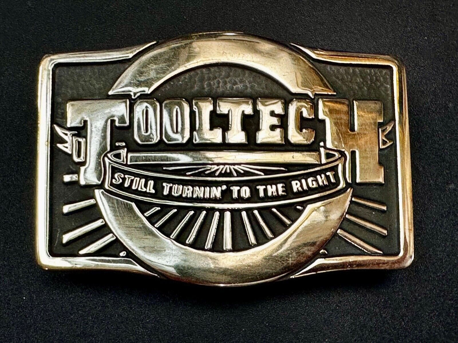 ToolTech Still Turning to the right Vtg. Anacortes Solid Brass 1984 Belt Buckle