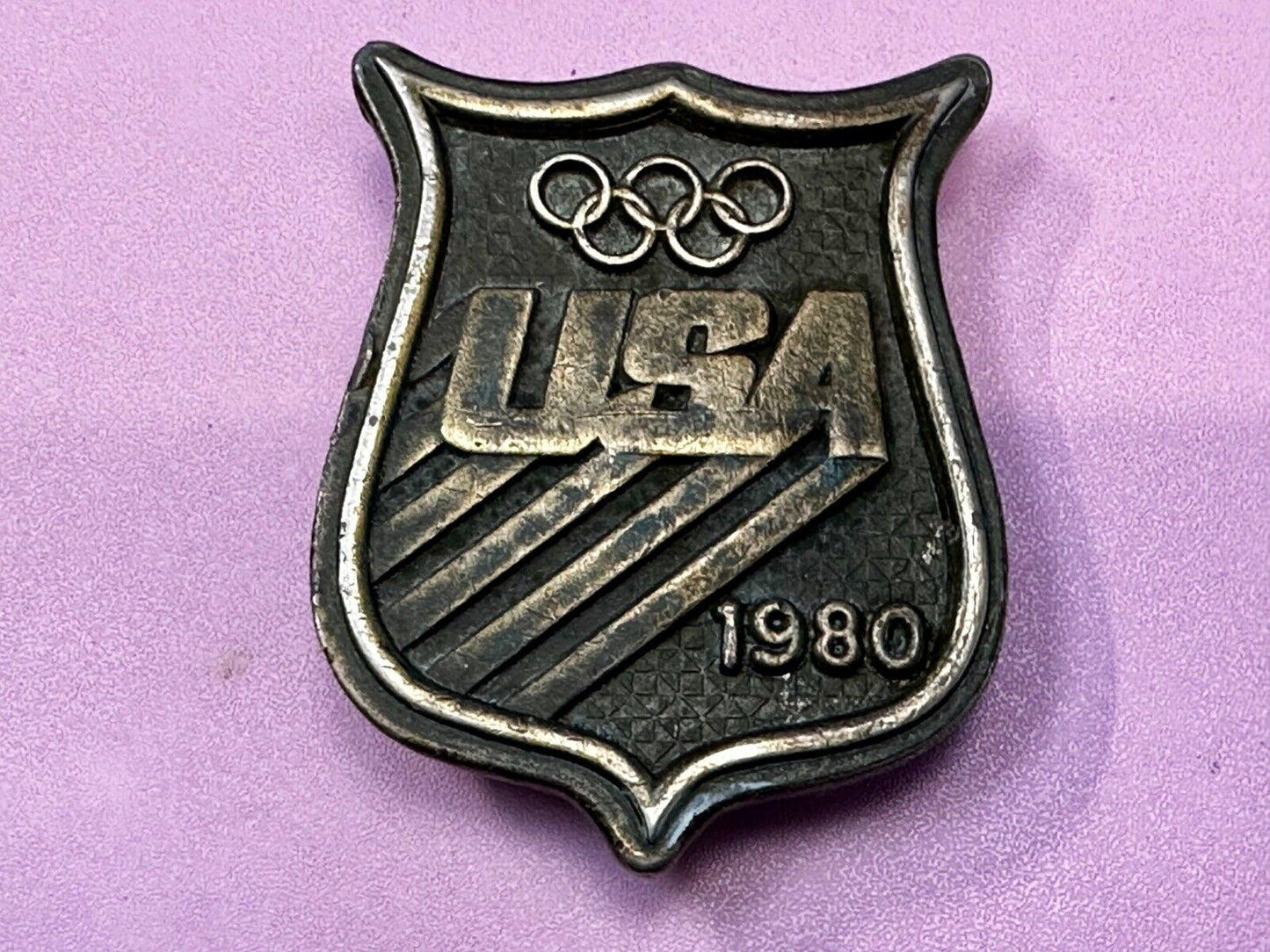 1980 USA Olympic Committee Bergamot Brass Works Vintage Belt Buckle Paul Rollins