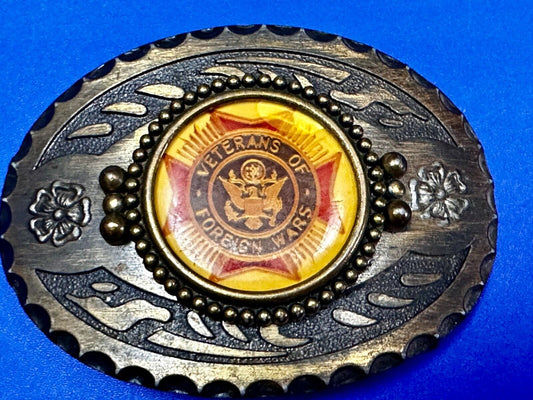 Veterans VFW Belt Buckle - or blank for your silver dollar coin or 39mm stone!