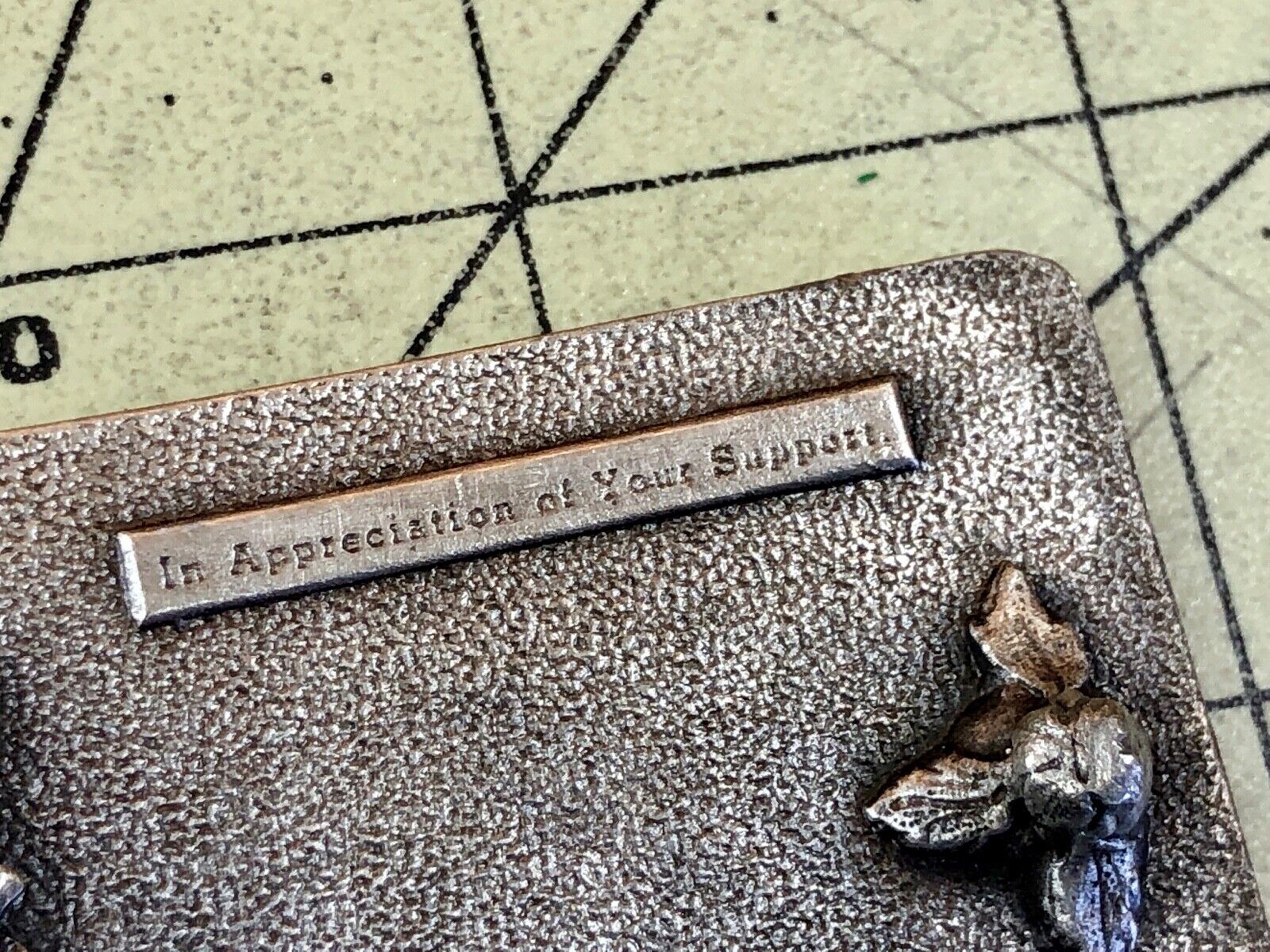 vintage Elanco Sonalan belt buckle - in appreciation for your support farmers 