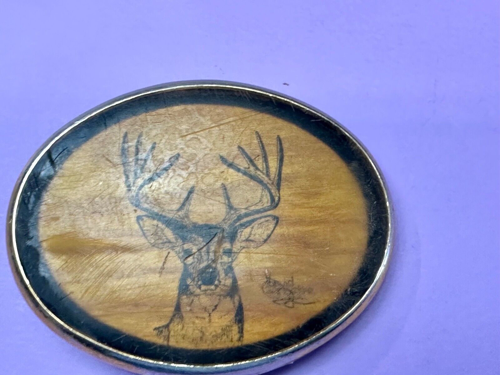 Deer Elk Buck Doe Gorgeous 1970s VON WEST Belt Buckle