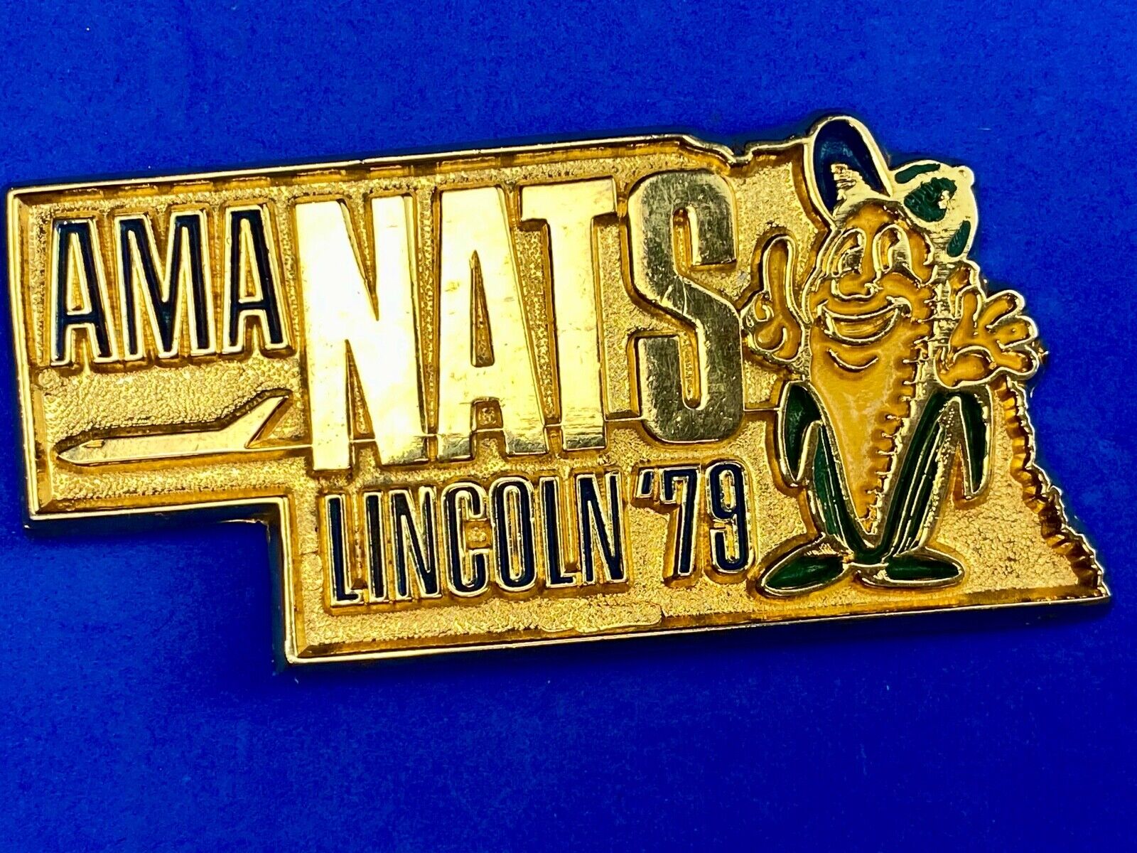 Vintage 1979 National Model Aviation Aeronautics  AMA NATS Belt Buckle LINCOLN