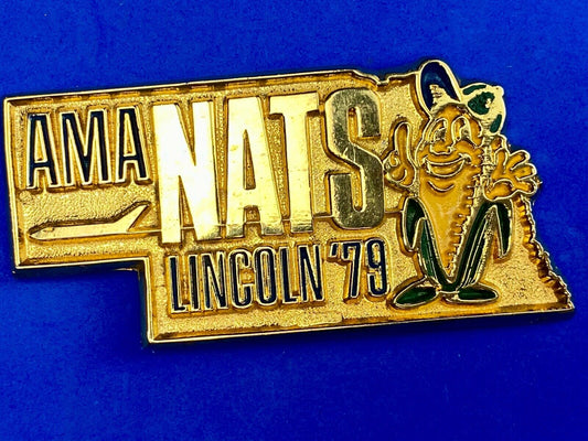 Vintage 1979 National Model Aviation Aeronautics  AMA NATS Belt Buckle LINCOLN