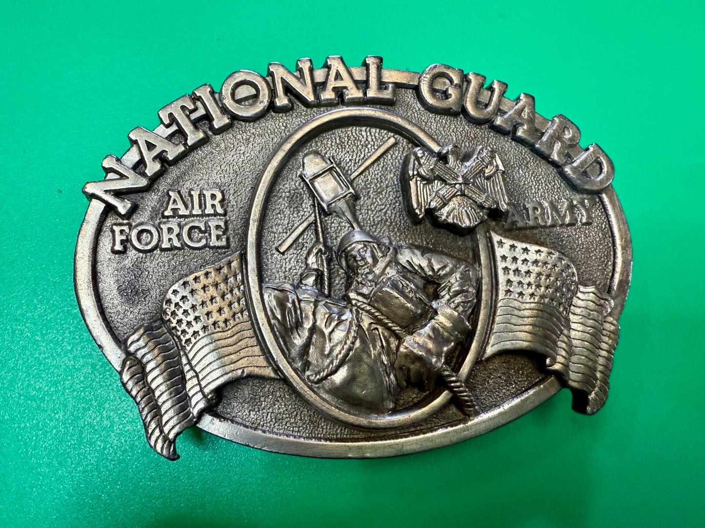 United States National Guard Air Force Army Vintage 1982 Bergamot Belt Buckle