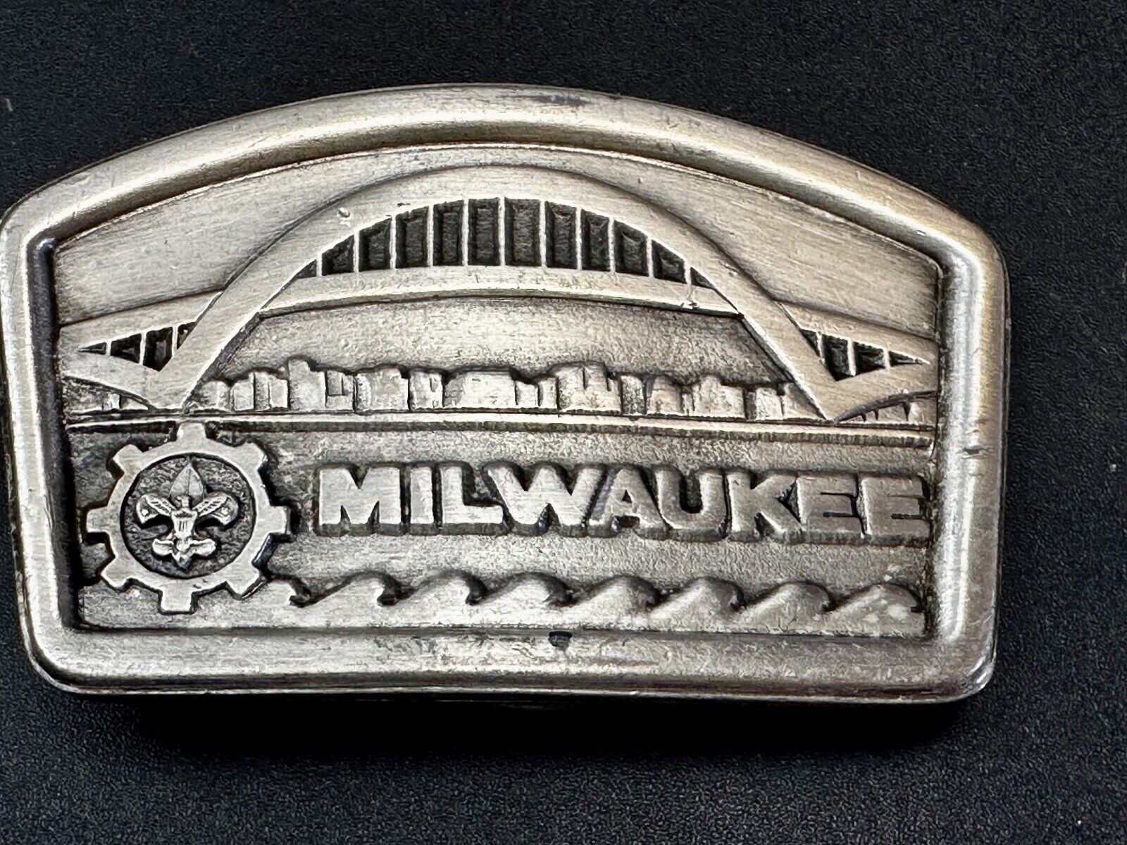 Be Prepared Do a Good Turn Daily Milwaukee Country Council BSA 1983 Belt Buckle