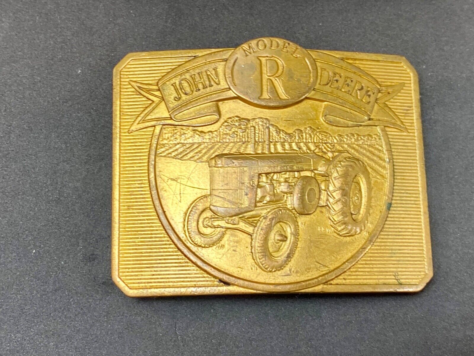 Vintage 1990 John Deere Tractors Model R Diesel commemorative belt buckle
