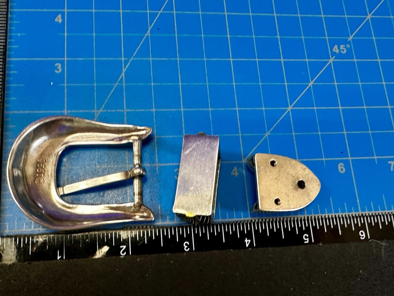 Two Tone Ranger Style Western Belt Buckle set for 1" belt  Keeper & Tip Included