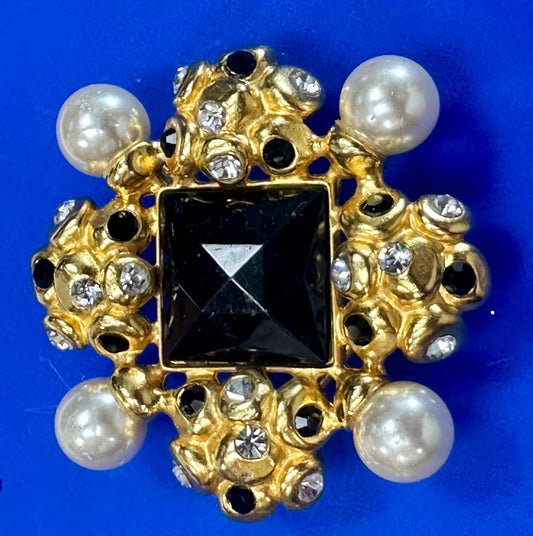 BEN AMUN,  Czech Glass / Stone / Jeweled Large Vintage  Beautiful belt buckle