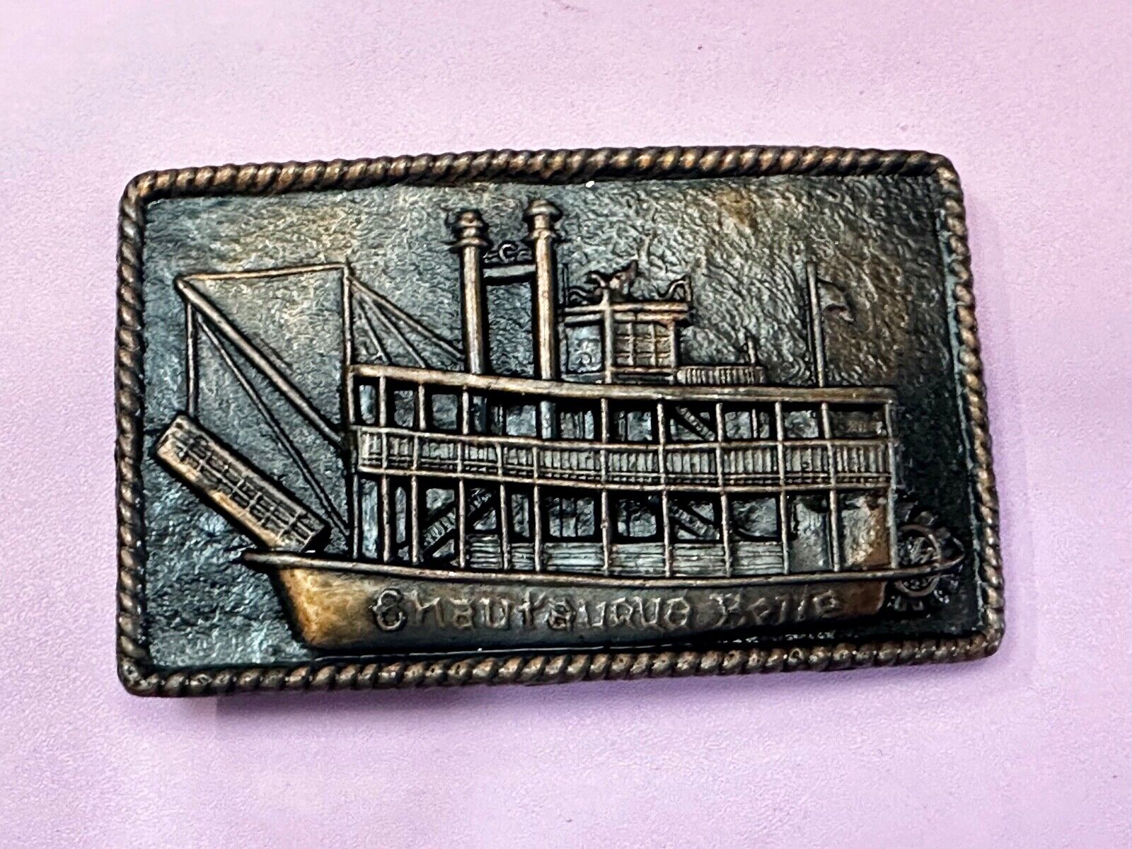 Auto People Ferry - Nautical Boat Ship Vintage dimensional Belt Buckle