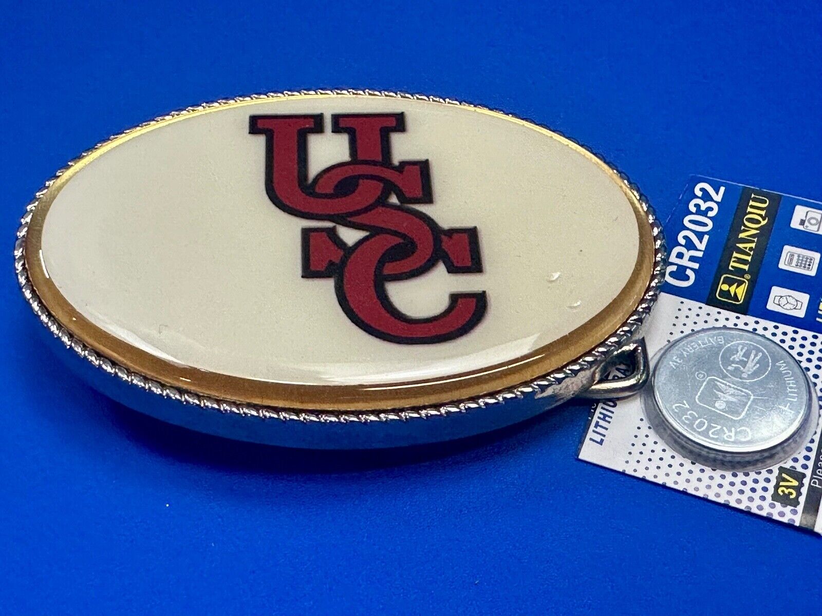 USC University of Southern California LED Flashing belt buckle w/ fresh battery!
