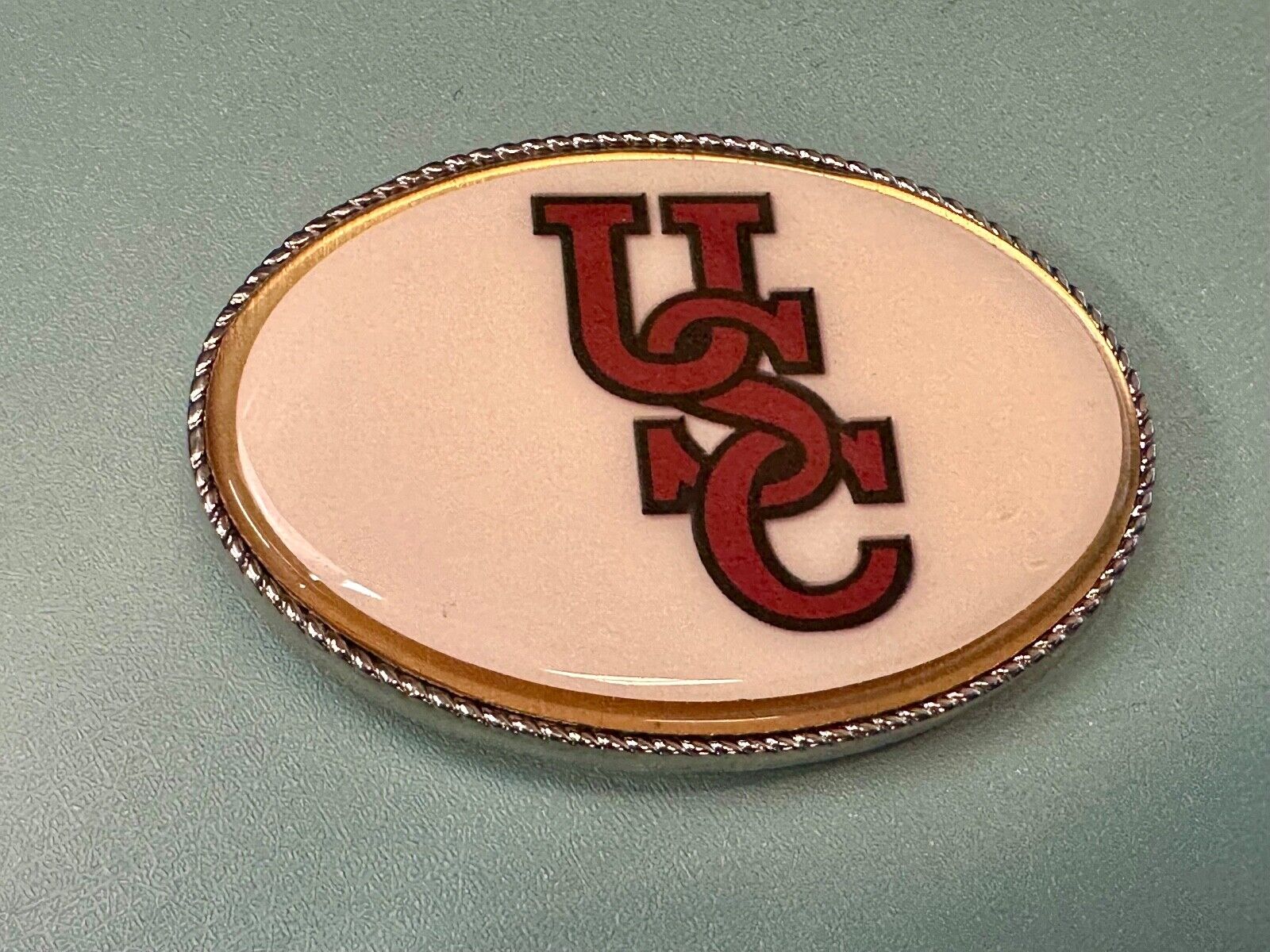 USC University of Southern California LED Flashing belt buckle w/ fresh battery!