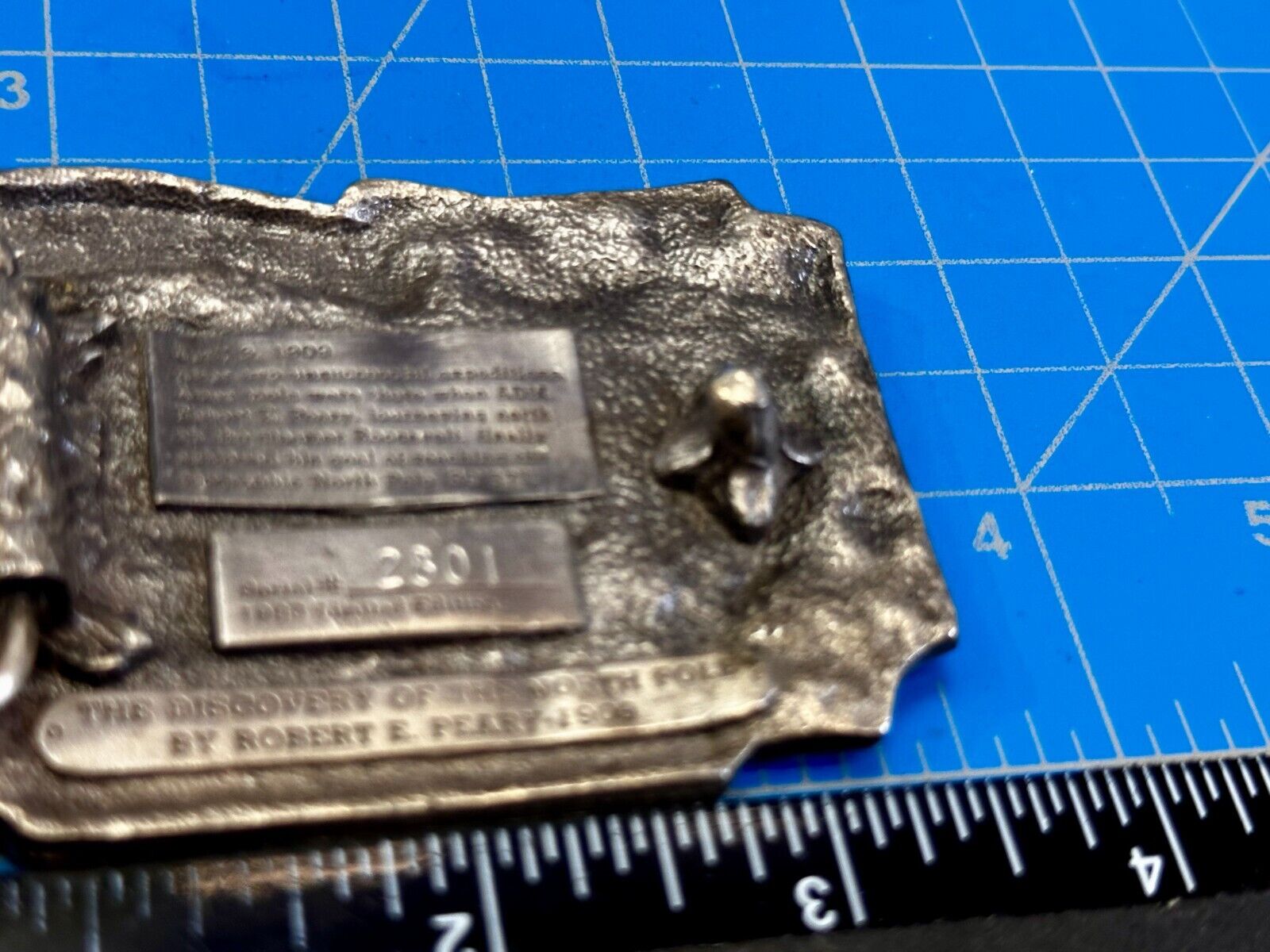 Ames Tools The Discovery of The North Pole by Robert E. Peary 1909 Belt Buckle