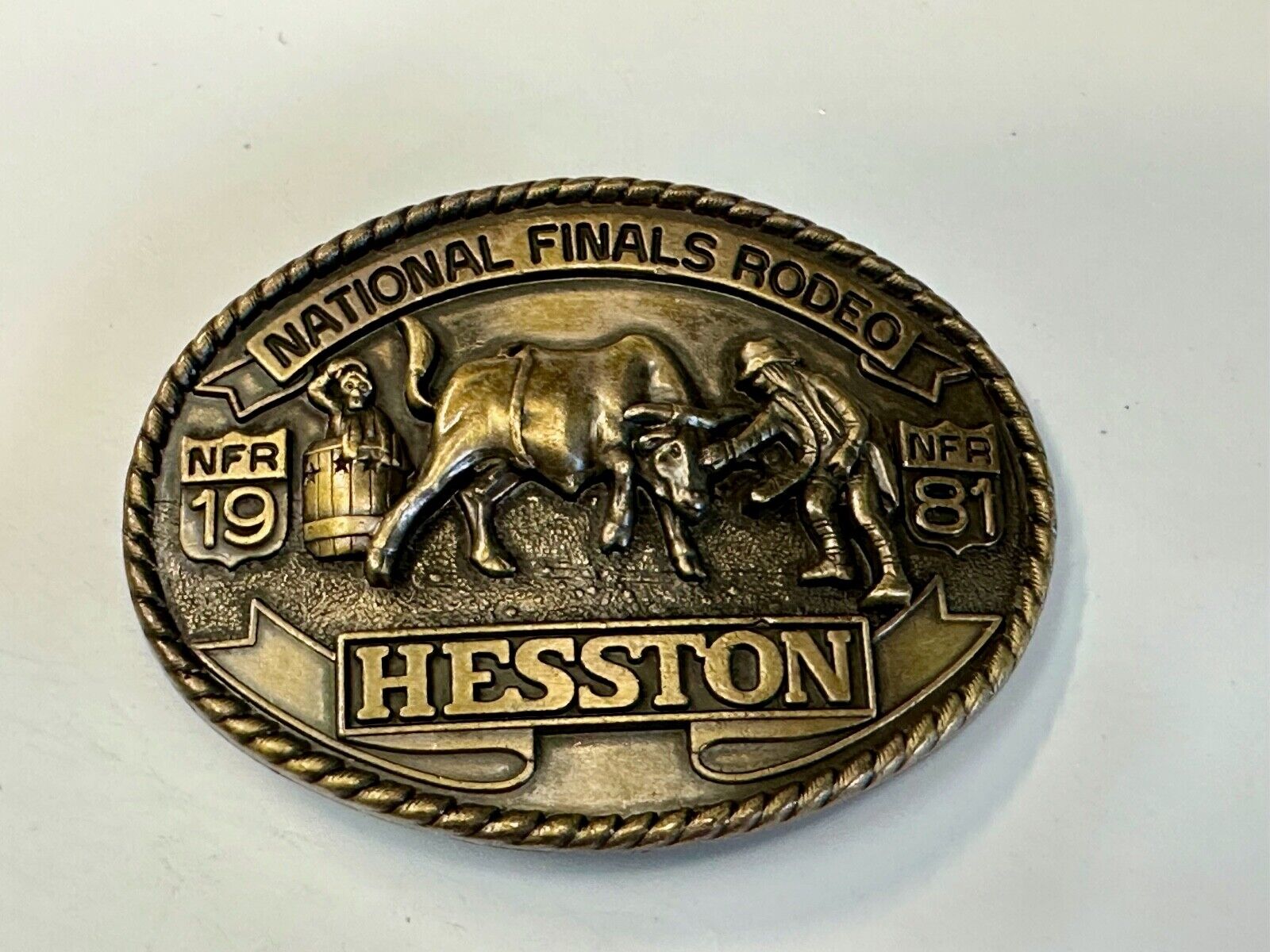 1981 Hesston National Finals Rodeo NFR Limited Edition Collectors Belt Buckle