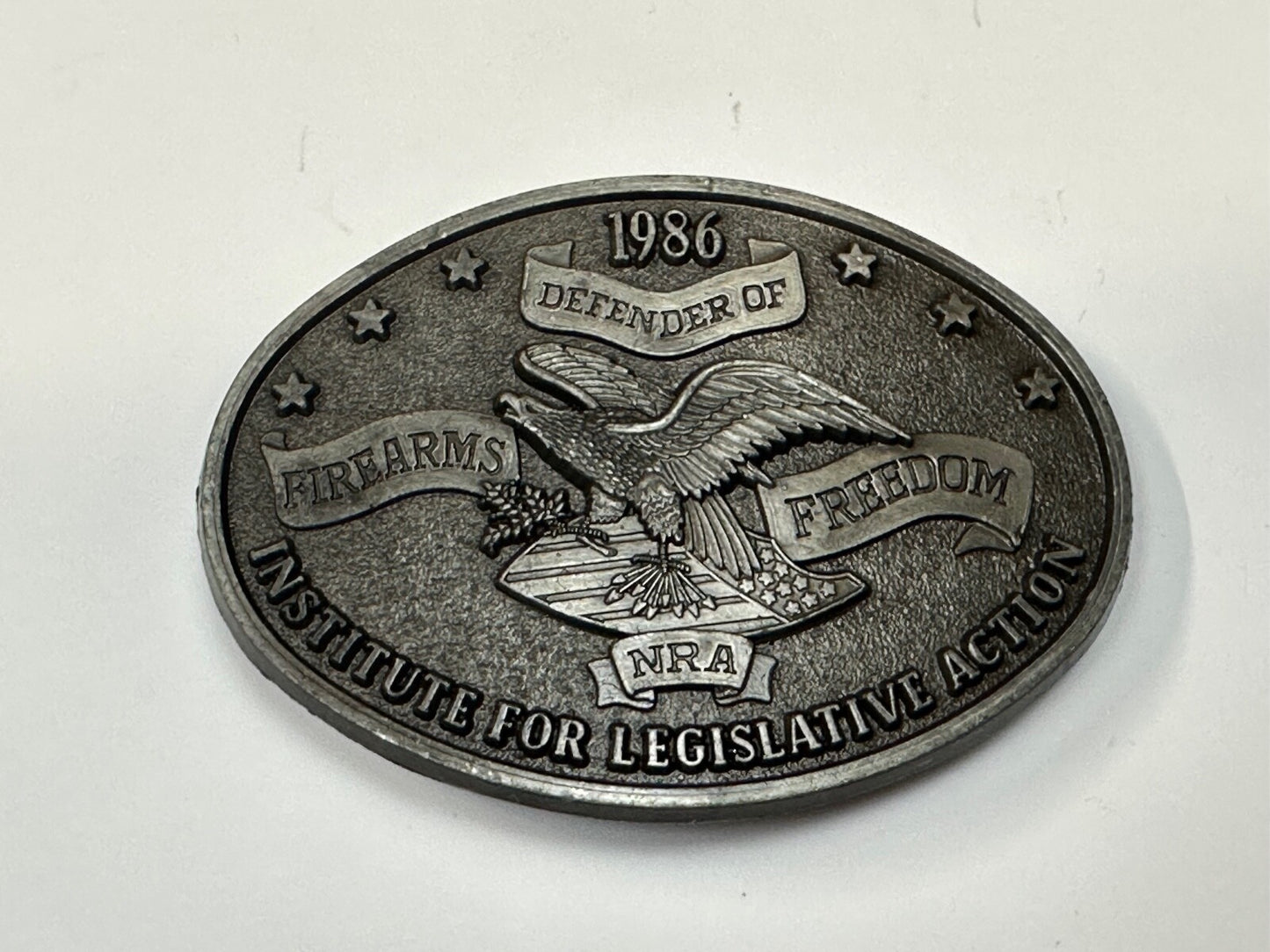 1986 NRA National Rifle Association Firearms Freedom Vintage ILA belt buckle