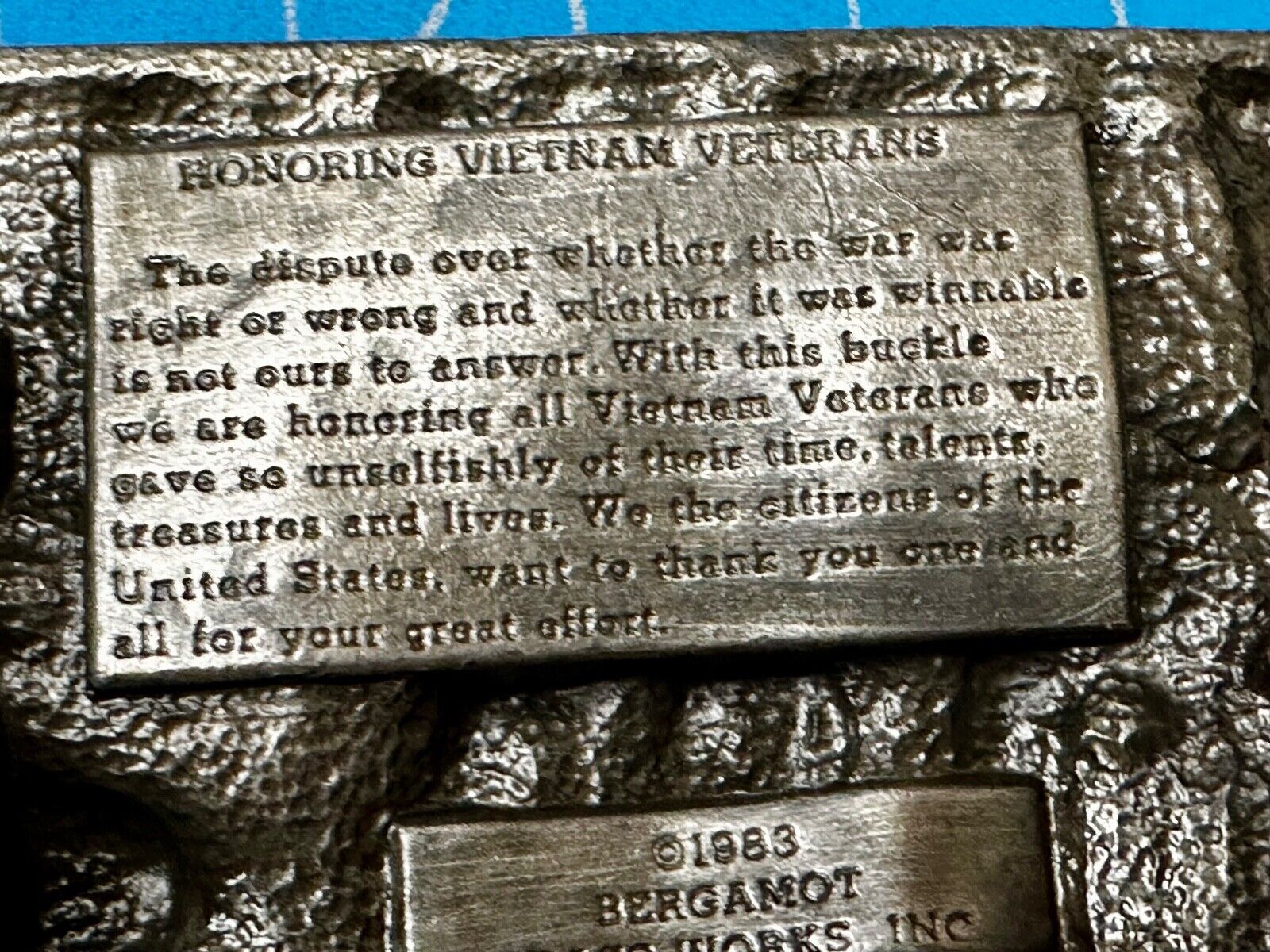 Vietnam Veteran Vintage 1983 Bergamot Belt Buckle