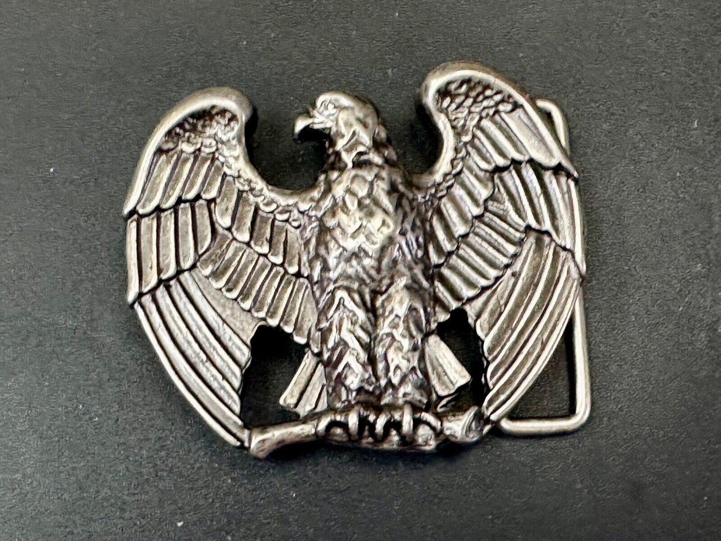 1970s CUT-OUT **BALD EAGLE ON BRANCH** PEWTERTONE PATRIOTIC BELT BUCKLE