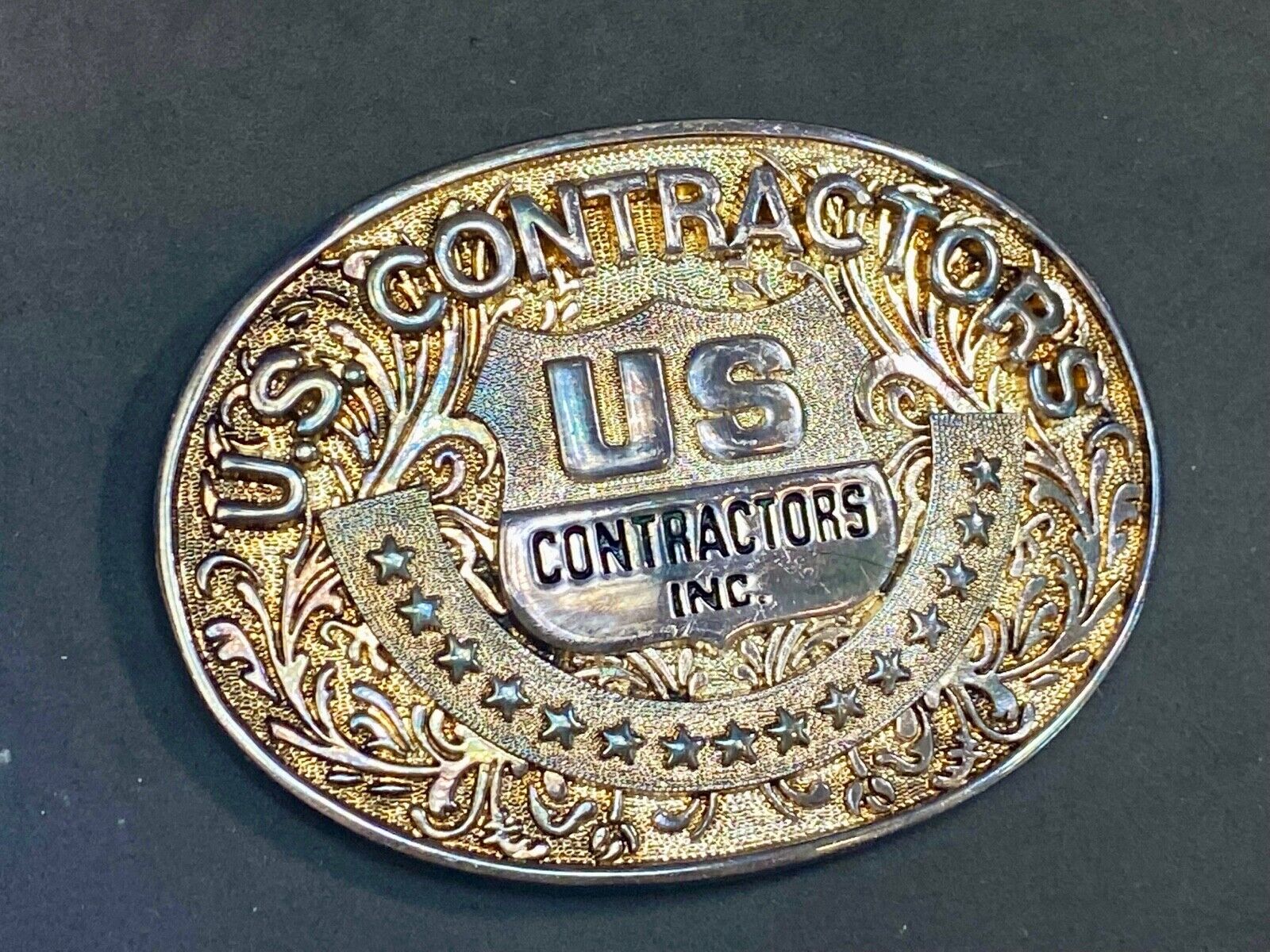 Us Contractors Inc Western Flower Swirl Belt Buckle By O.C. Tanner