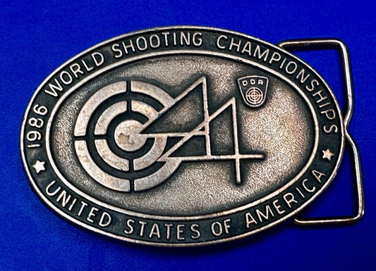 1986 World Shooting Championship Event United States of America Belt Buckle