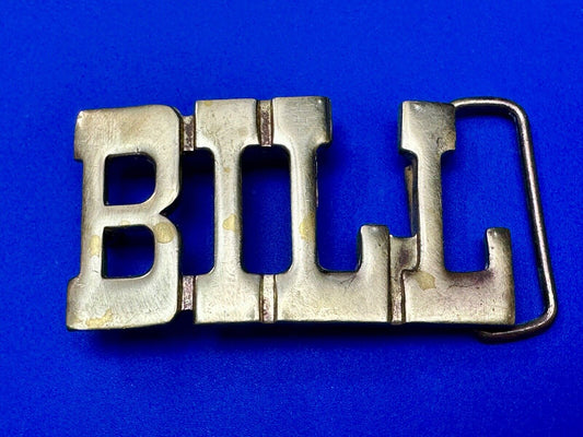 BILL Custom Name in cutout block letters solid brass Baron Belt Buckle