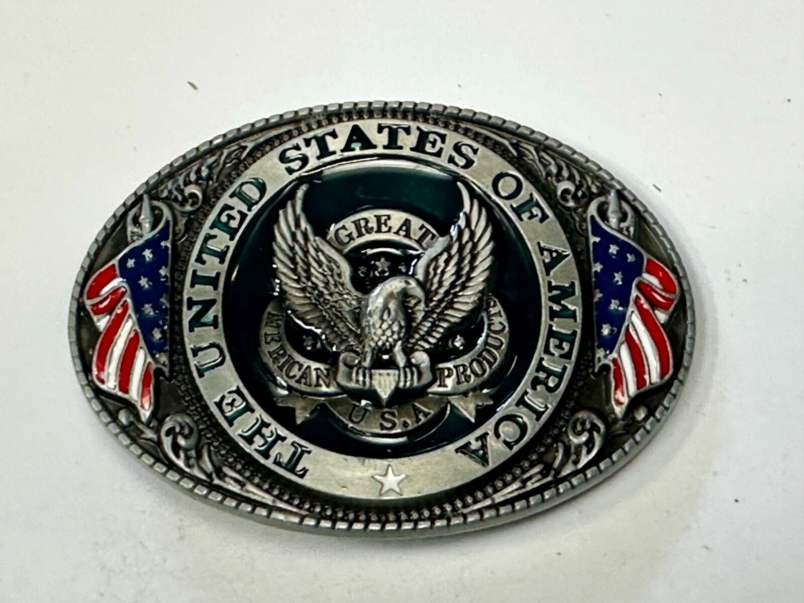 The United States of America Patriots Eagle US Flag Emblem Belt Buckle