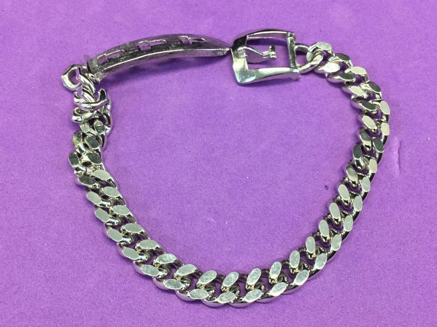 8" Silver tone link Bracelet signed Avon4