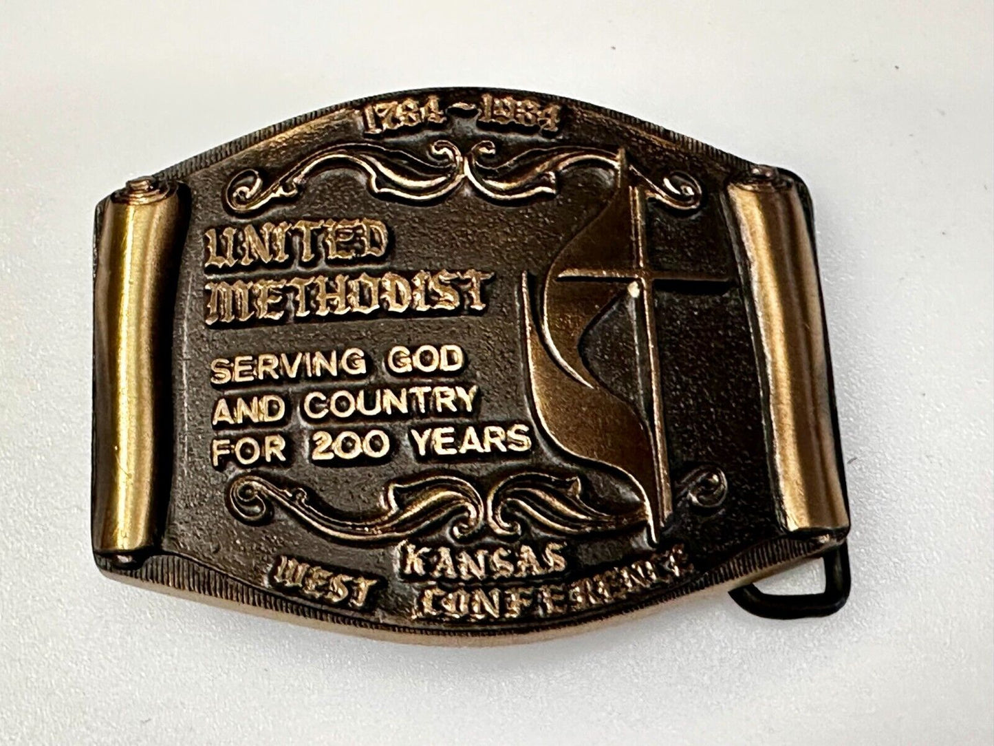 United Methodist Church Kansas West Conference 200Years Solid Bronze Belt Buckle