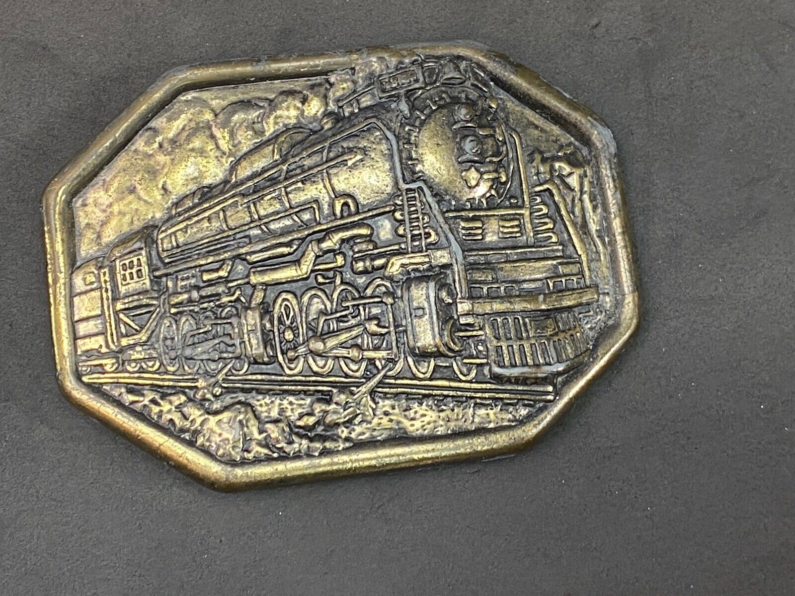 Vintage Avon Steam Train Locomotive Belt Buckle From The 1970S Very Detailed