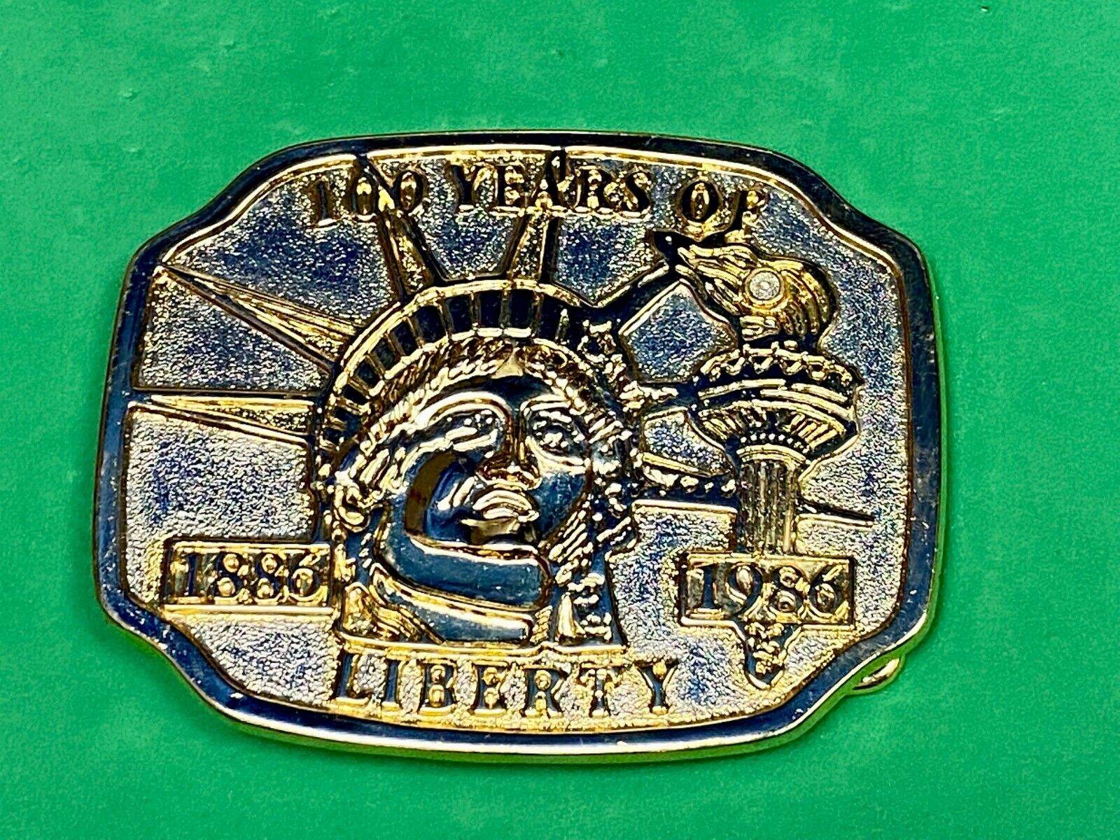 1886-1986 100 Years Of Liberty Statue Of  Lady Liberty Belt Buckle Patriotic Nyc