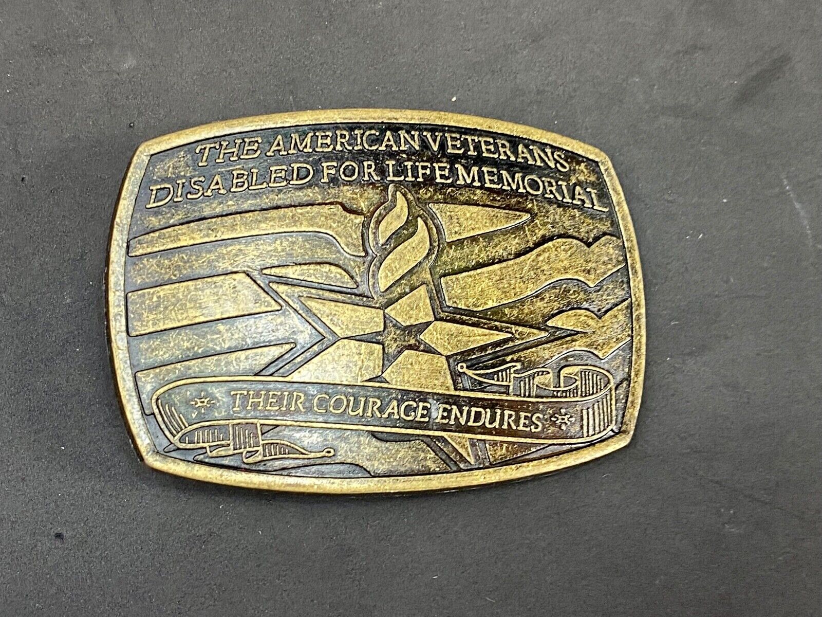 American Veteran, Disabled For Life Memorial Commemorative Belt Buckle 