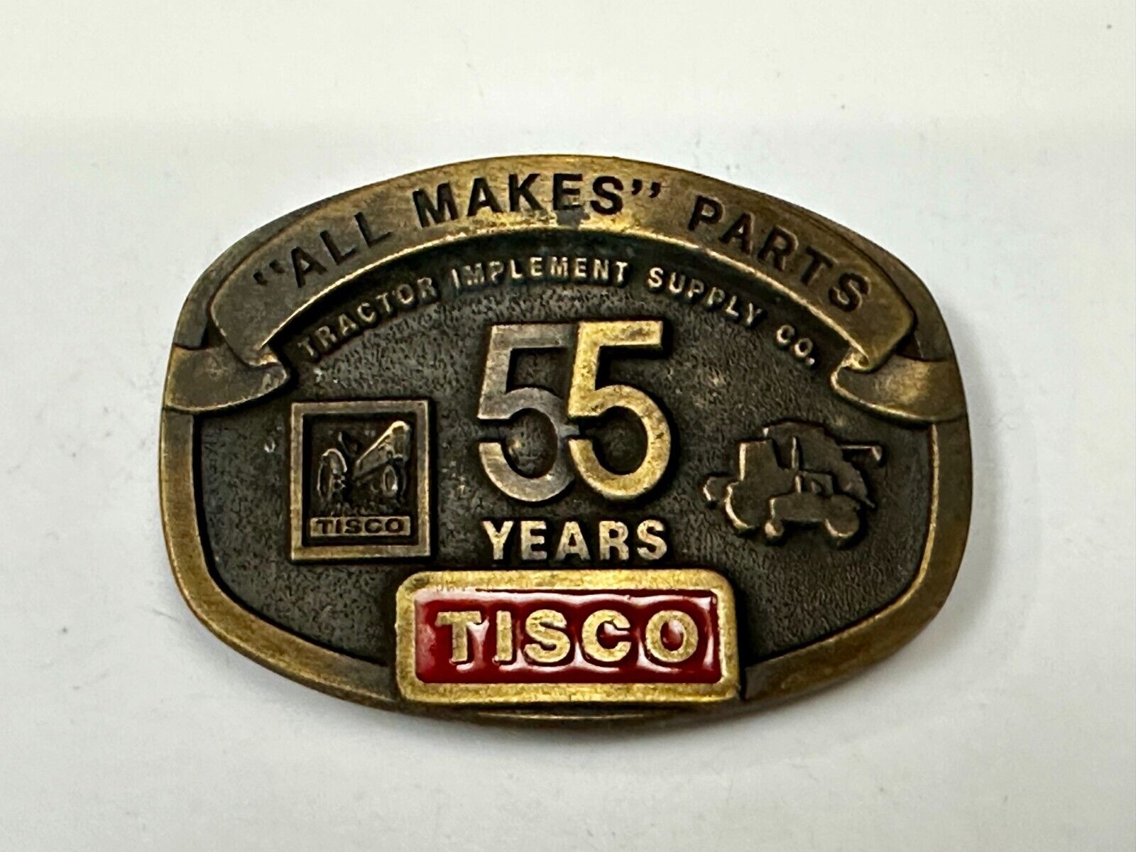 55 Years TISCO Tractor Implement Supply company NOS Belt Buckle by Speccast