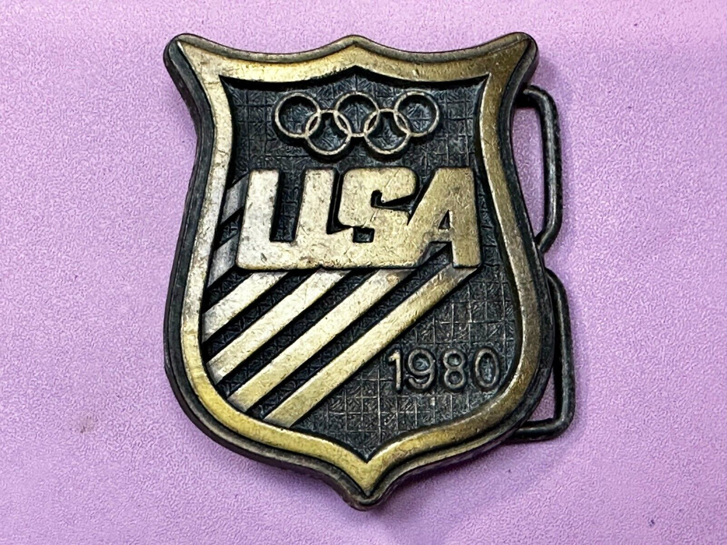 1980 USA Olympic Committee Vintage Paul Rollins Belt Buckle by RJ