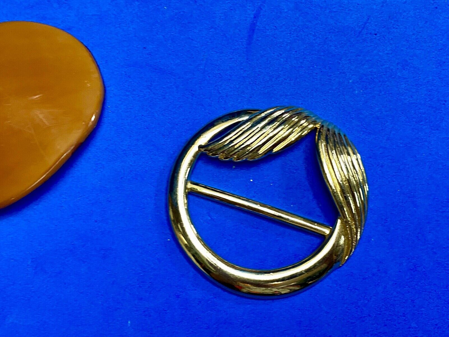 Torino Signed Gold Tone Round Scarf Tie Clip Belt Buckle Plus Bonus Belt Buckle 
