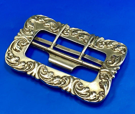 Beautiful Sterling 182 Silver Silver Navajo? Hallmarked Dual Prong Belt Buckle