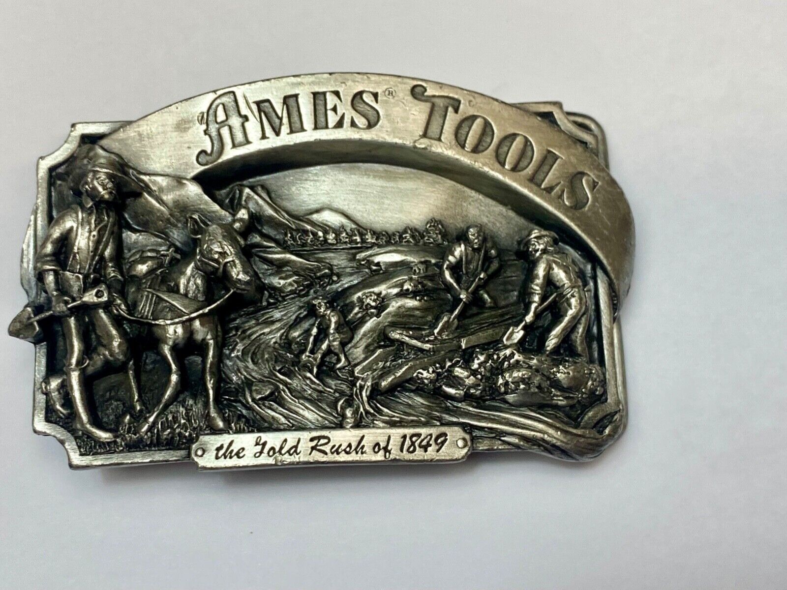 Ames Tools The gold rush of 1849 Vintage 1985 Siskiyou belt buckle