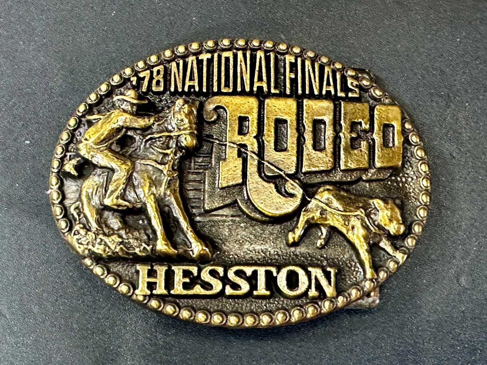 1978 National Finals Rodeo Hesston NFR Fourth Edition Collectors Belt Buckle