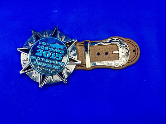 The Cowtown 2015 Half Marathon Finisher Belt Buckle - Fort Worth Texas Race