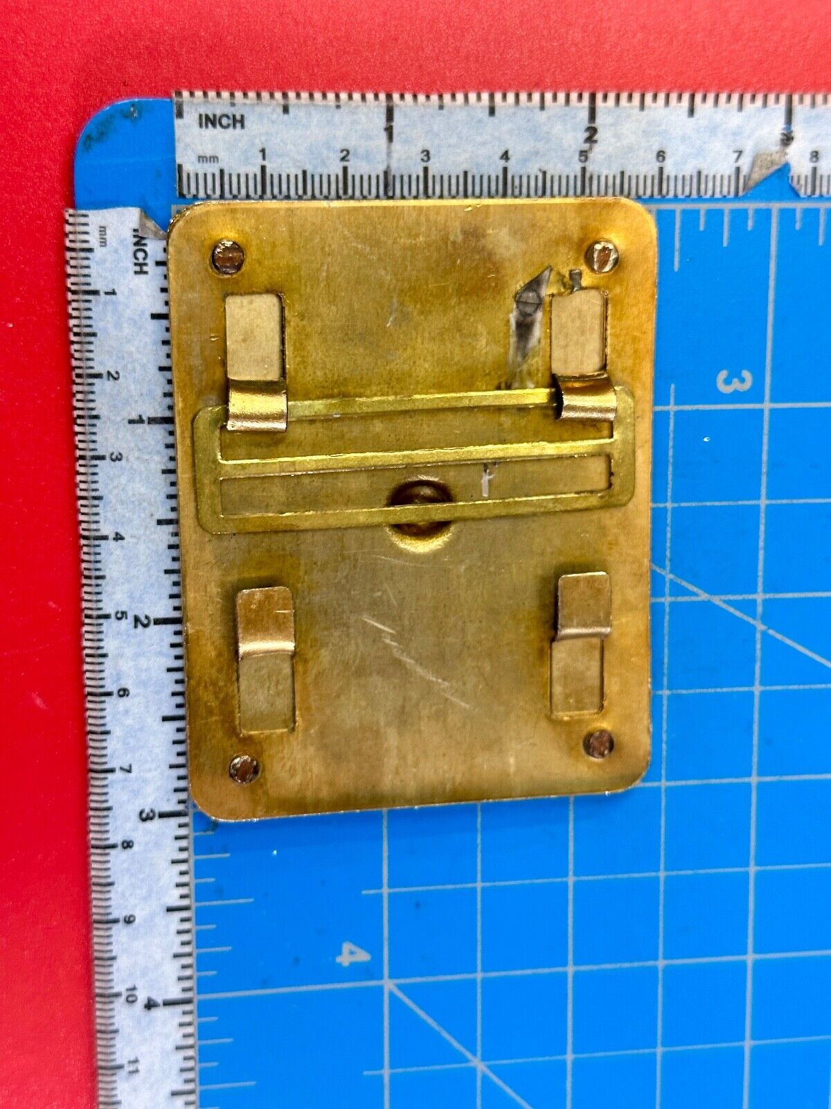 Unique Iron Cross Emblem on gold tone dress vintage belt buckle