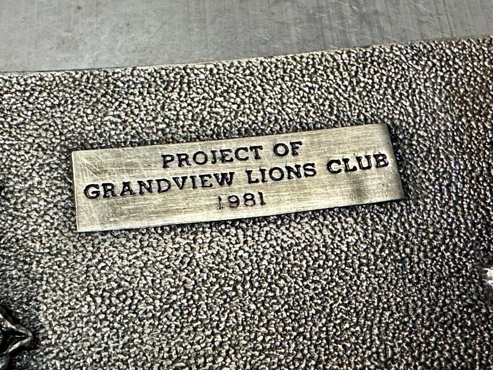 Vintage 1981  Grandview Oregon - A grand place to live - Lions Club belt buckle