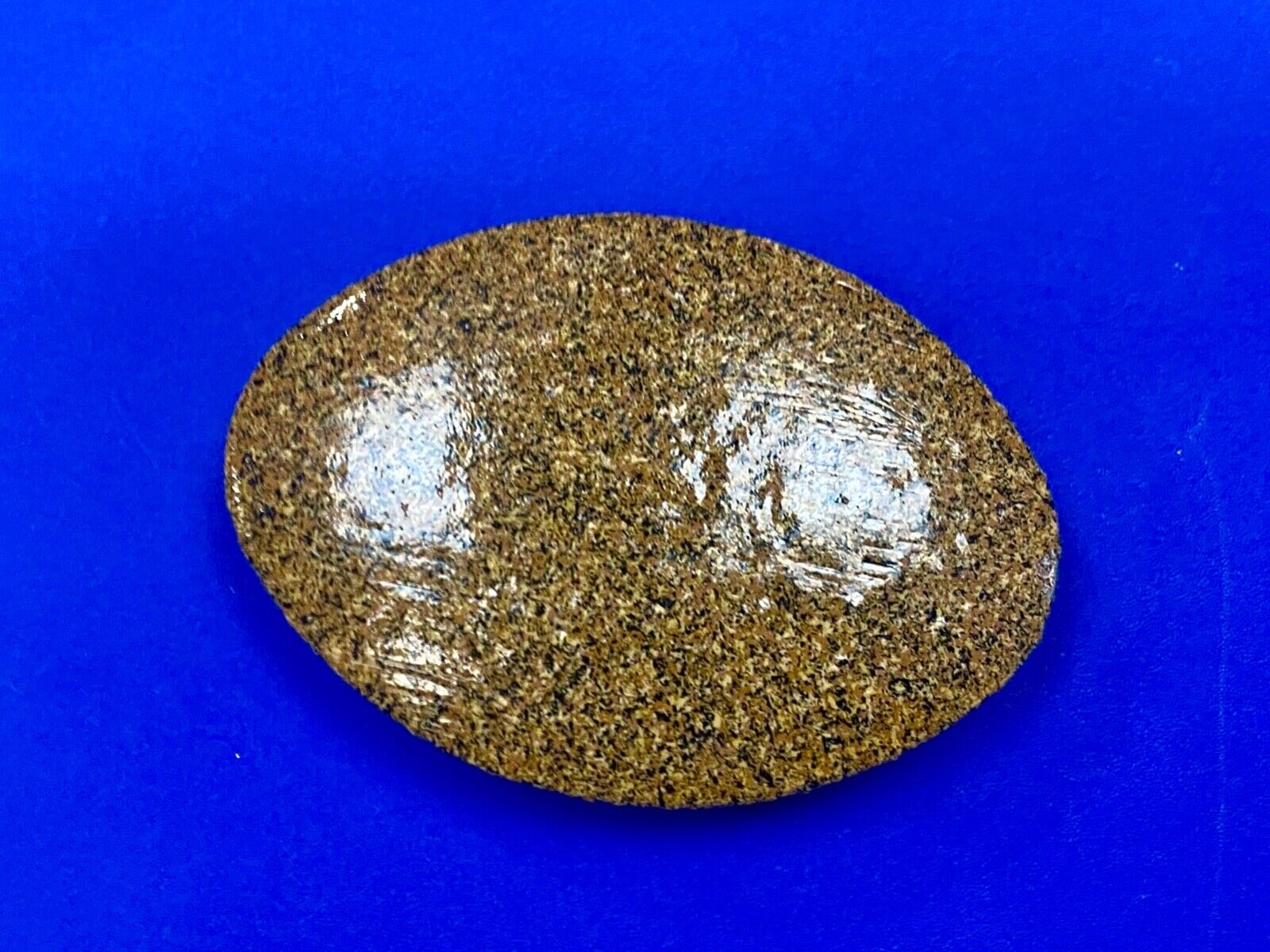 Artisan Half  Egg shaped oval Brown Textured painted belt buckle