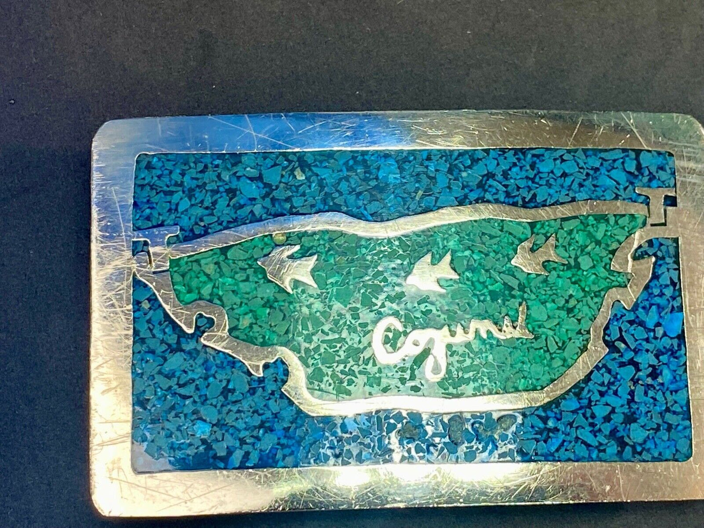 Unknown To Me!   Inlaid Quality Belt Buckle - Made In Mexico 