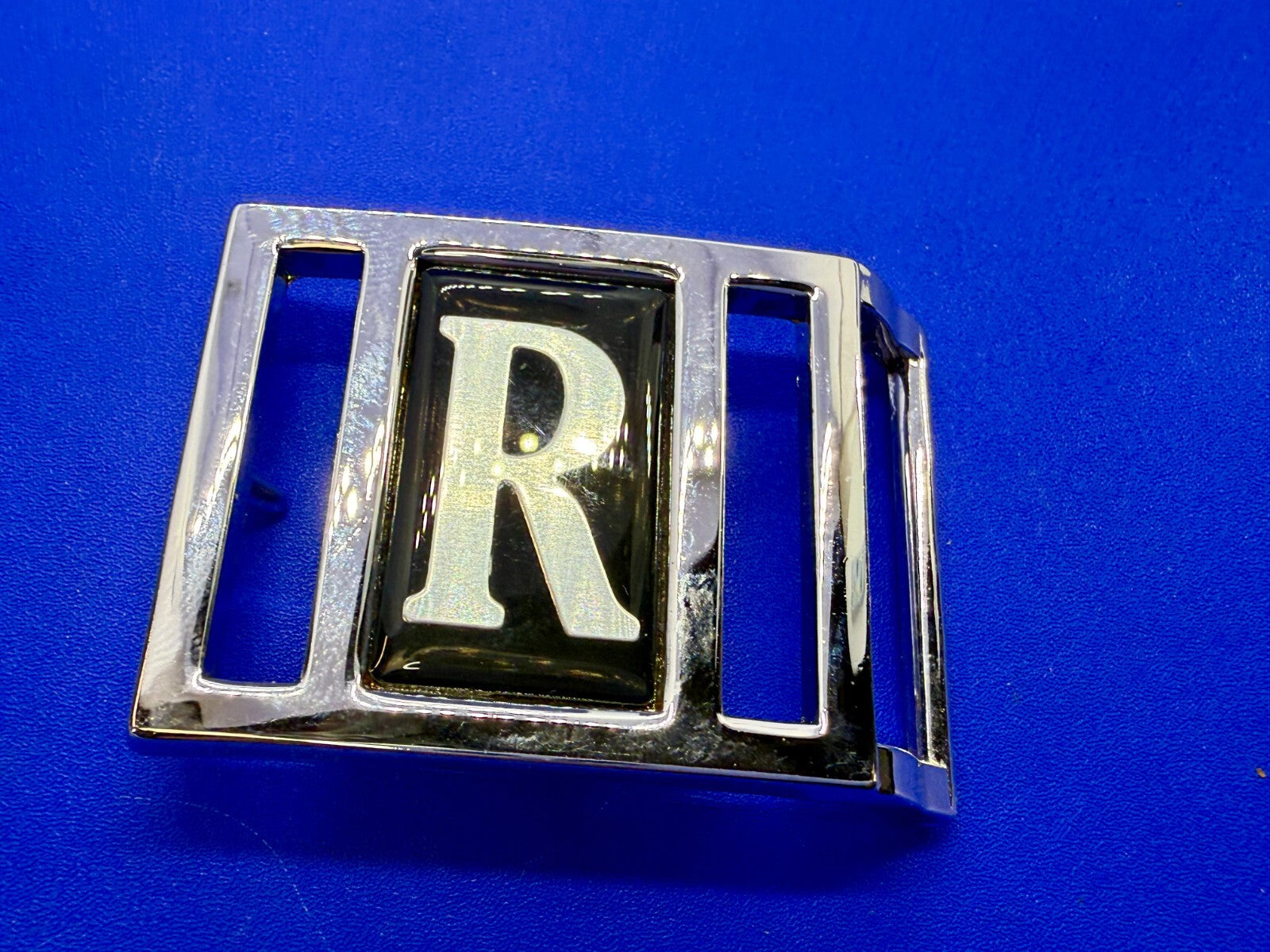 Vintage Custom Letter R Initial Monogram Belt Buckle by Avon 