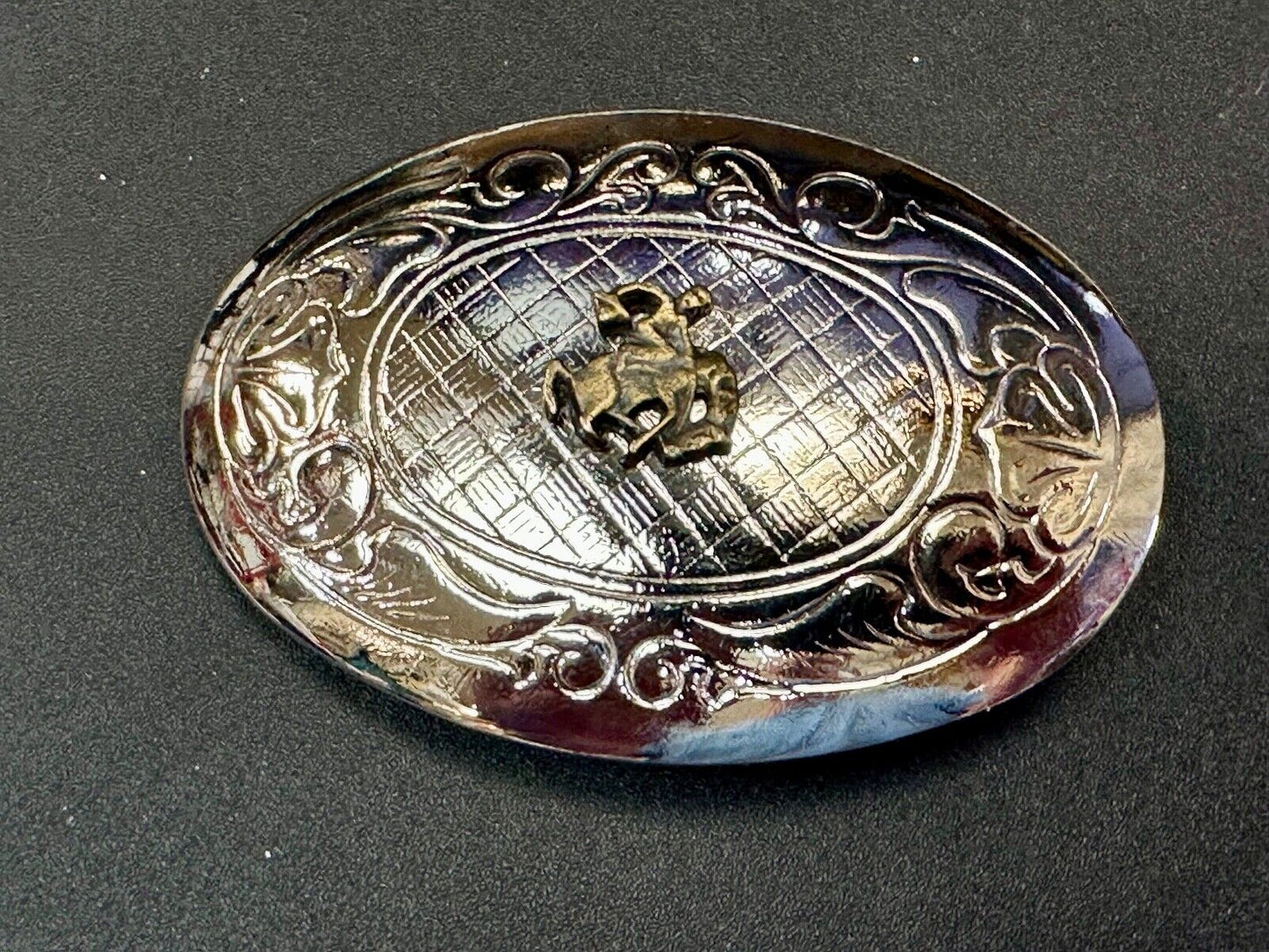 Vintage Cowboy Saddle Bronc western small center figure belt buckle